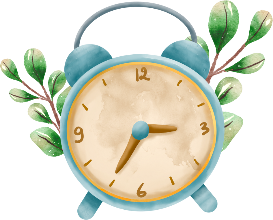 Clock alarm watercolor